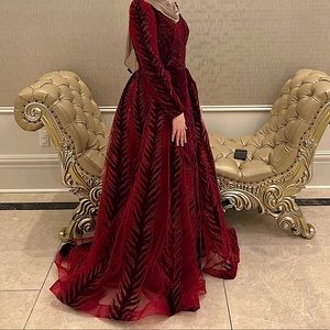 Red Wine Prom Dress/Wedding Guest Ball Gown